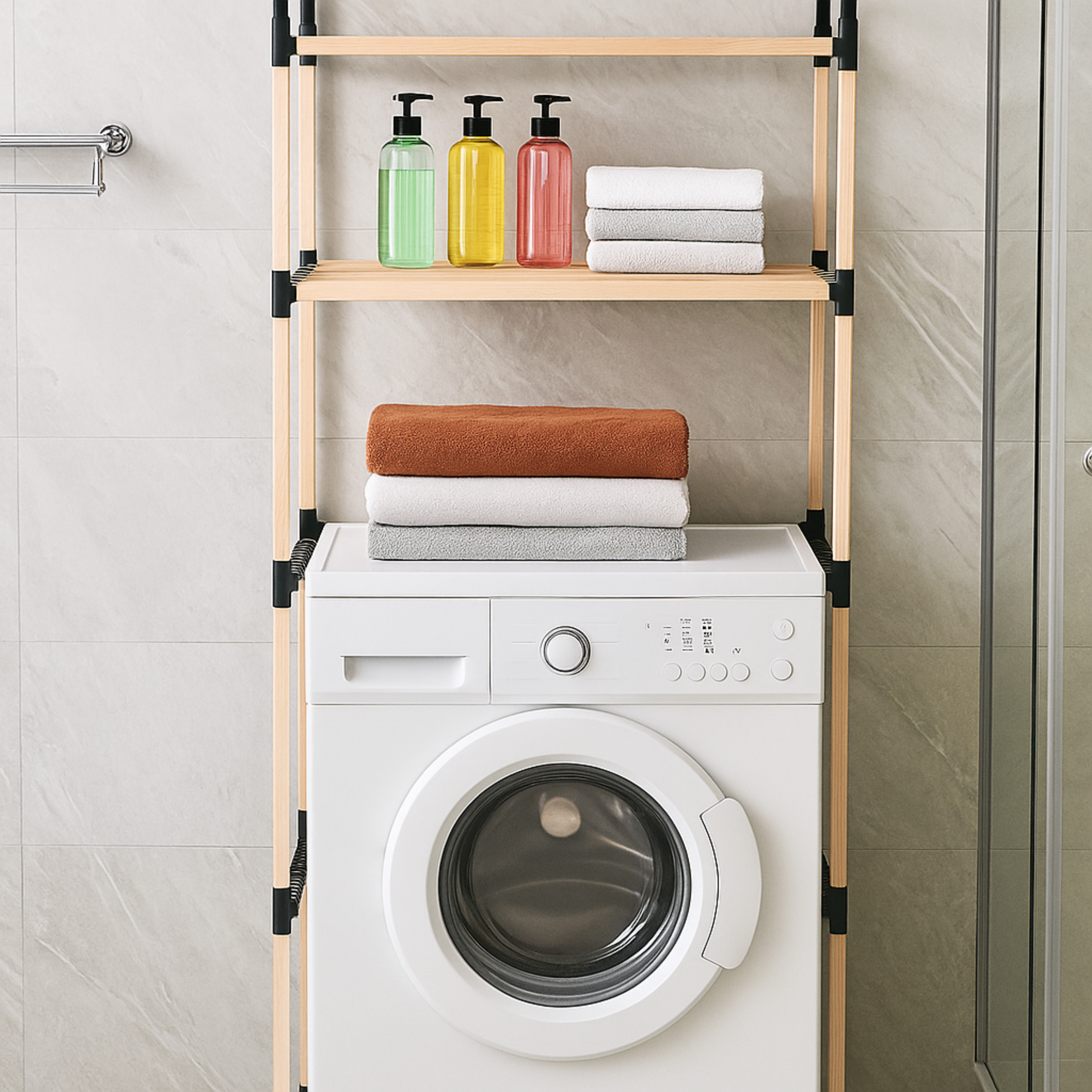 AHŞAP DEKORATİF ÇAMAŞIR MAKİNESİ ORGANİZERİ