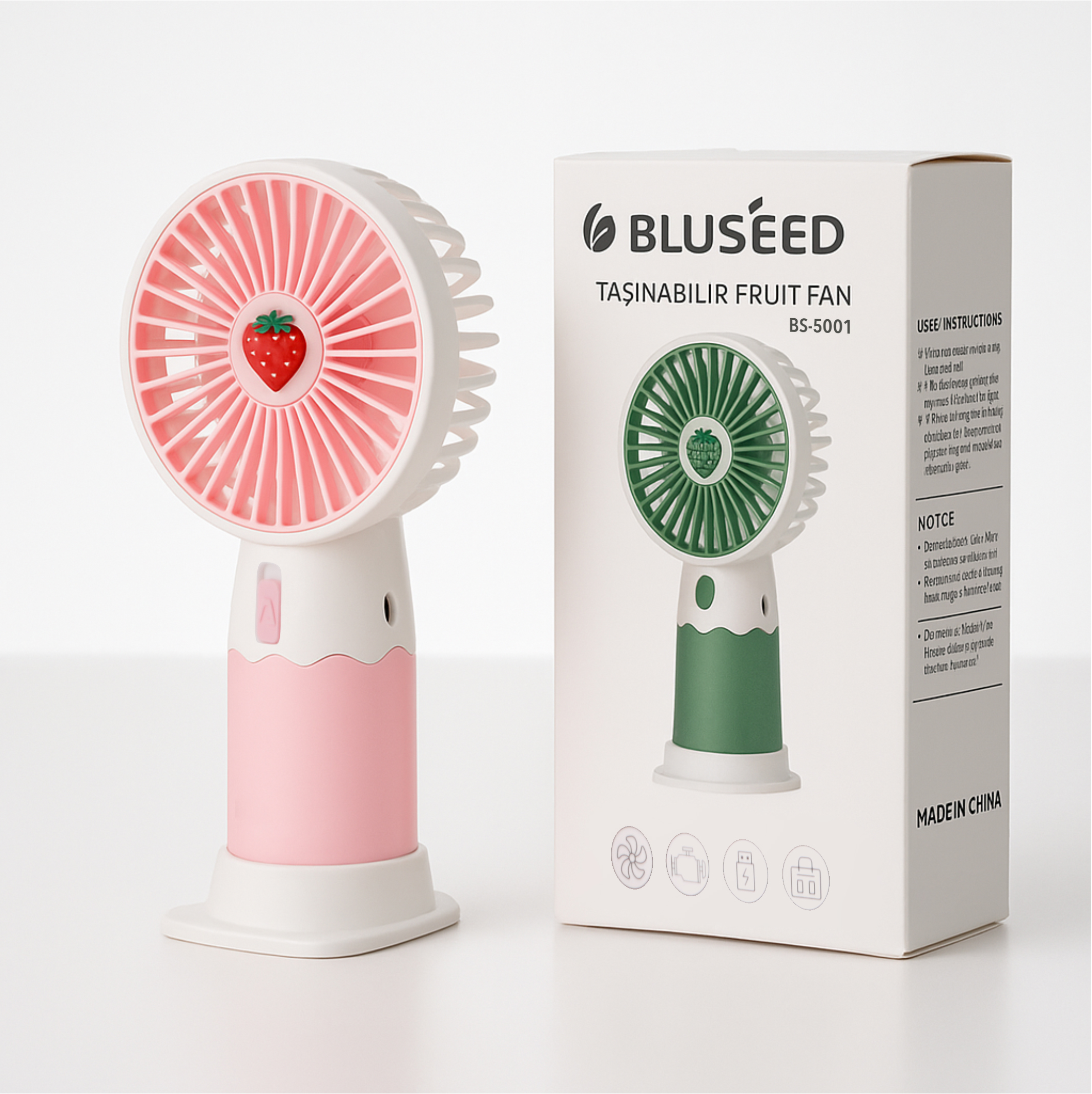 BS–5001 FRUIT ŞARJLI EL VE MASAÜSTÜ FAN